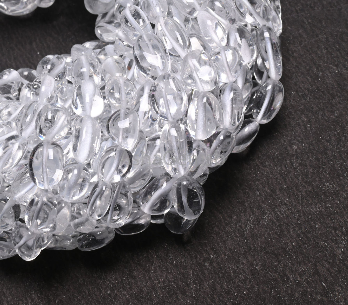 Natural Crystal Quartz Smooth nugget Beads, White Crystal beads AAA Clear Crystal Plain Handmade Tumble Gemstone Loose bead Necklace Jewelry