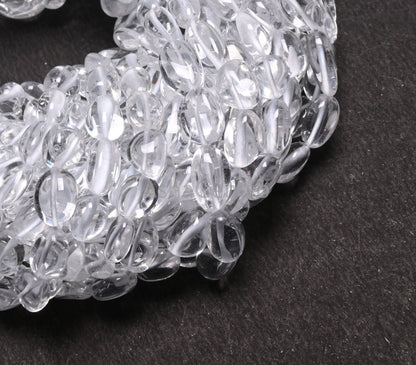 Natural Crystal Quartz Smooth nugget Beads, White Crystal beads AAA Clear Crystal Plain Handmade Tumble Gemstone Loose bead Necklace Jewelry