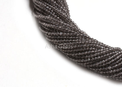 Beautiful Natural Smoky Micro Cut Faceted Gemstone Beads 2mm AAA Quality Smoky Quartz 13"Strand Smoky Tiny Rondelle Bead Jewelry Making SALE