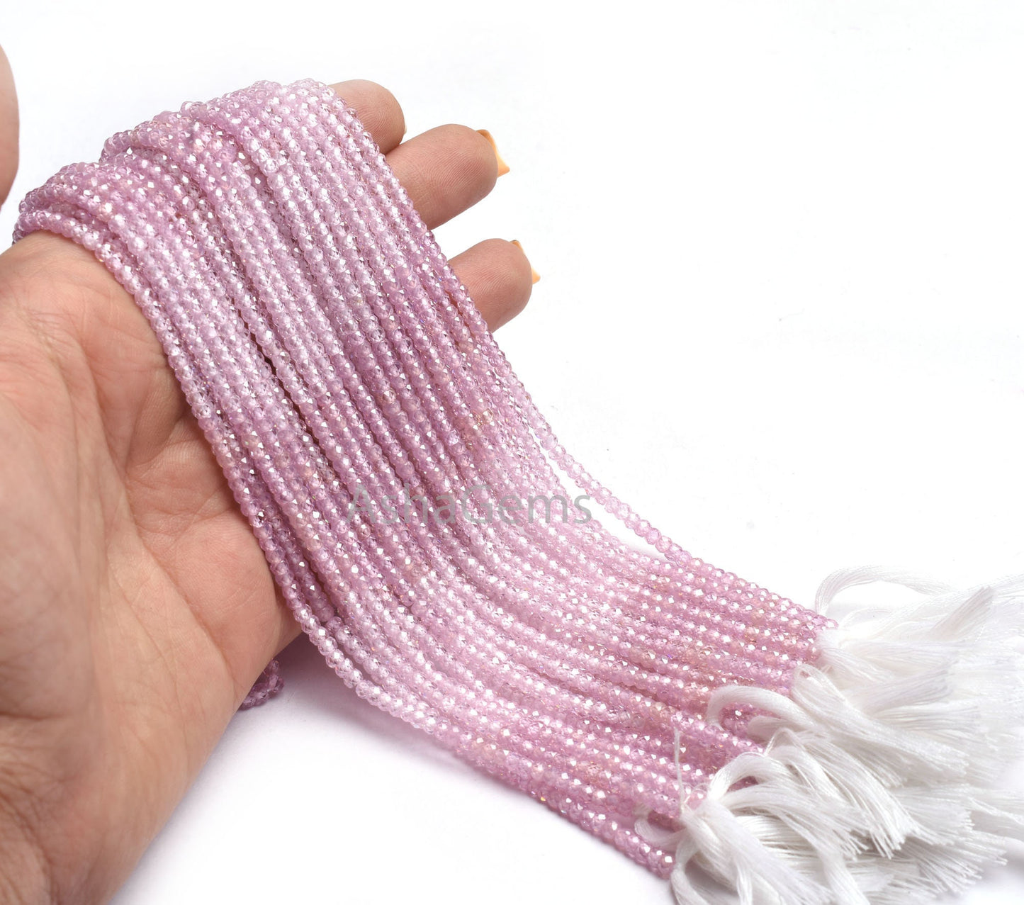 AAA Quality Shaded Pink Zircon Faceted Rondelle beads,3 mm Shaded Pink Cubic zircon Micro Cut Beads,13"Strand Zircon Bead Jewelry Craft SALE