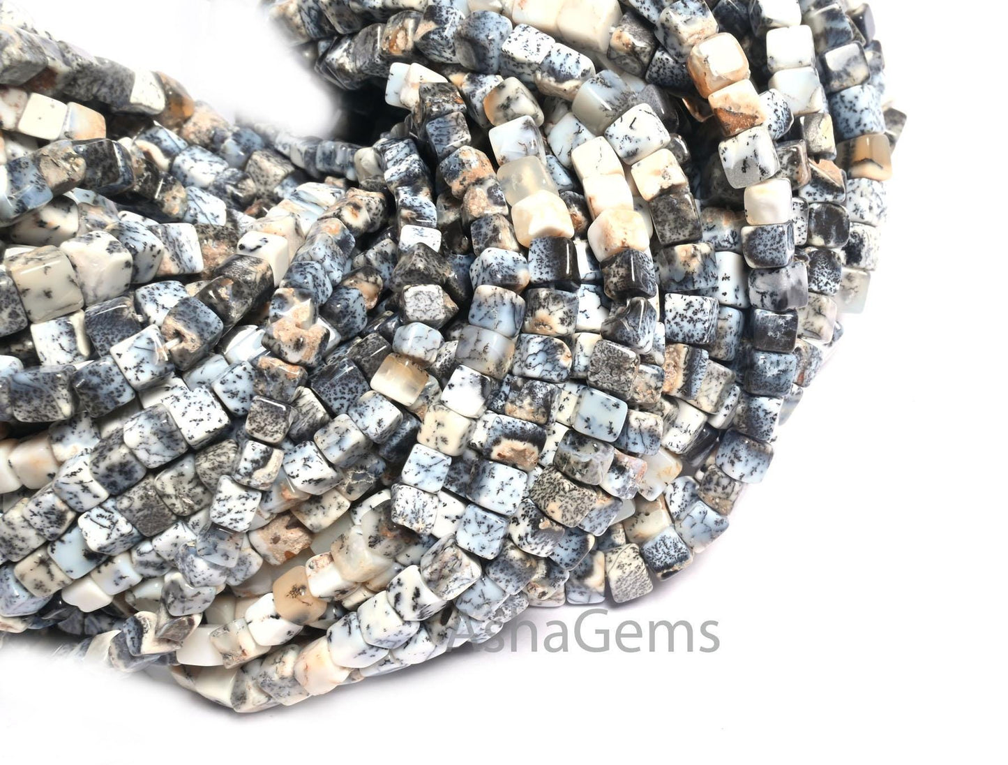 Fine Quality Dendrite Opal Smooth 3D Cube Box Shape Beads,8/16" Natural Dendritic opal Plain Handmade Cube Gemstone Beads Jewelry Craft Sale