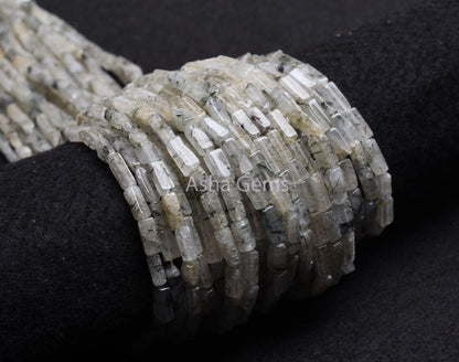 13"Strand Natural Rutile Smooth Rectangle Handmade Beads, Rutilite Fancy Uneven Rectangle Straight Drill Bead Gemstone Rutile Beads For SALE
