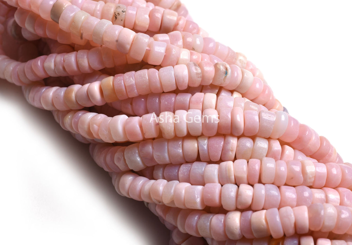 Pink Opal Smooth Tyre Shape Gemstone Beads,8/16" Strand Opal Plain Handmade Flat Round Tyre Shape Beads, Pink Opal Bead Jewelry Handicraft
