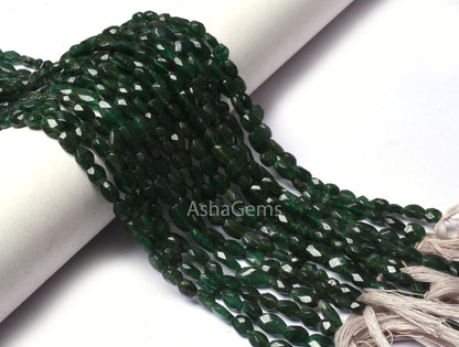 Beautiful Green Mica Faceted Oval Shape Beads,13" Strand Natural Mica Indian Cut Oval Gemstone Beads Green Mica Handmade Briolette Bead SALE