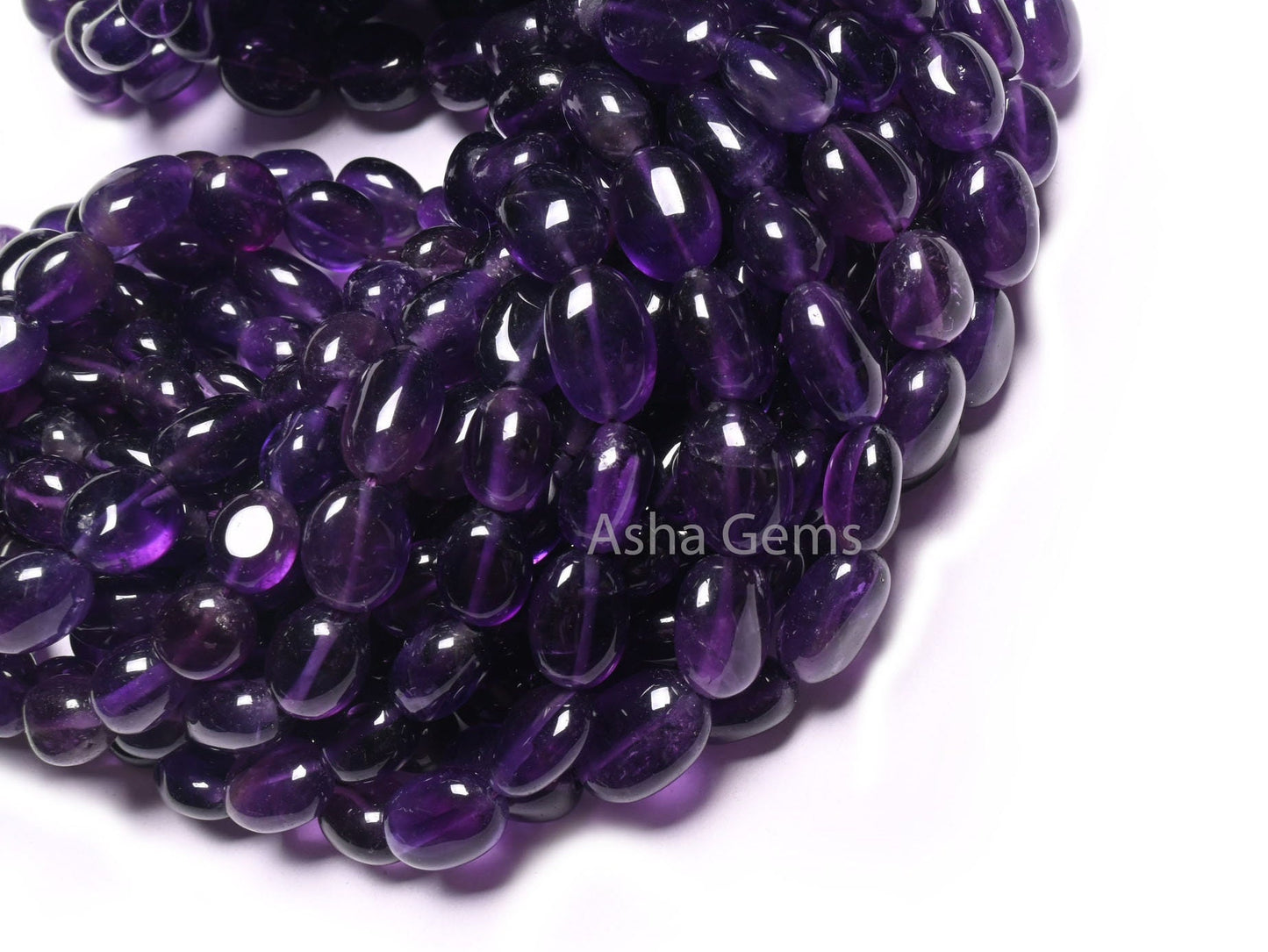 Natural African Amethyst Smooth Nugget Gemstone Loose Beads,16" Strand purple Amethyst Handmade Tumble Beads, Fine Amethyst Necklace Jewelry (AG 22297)
