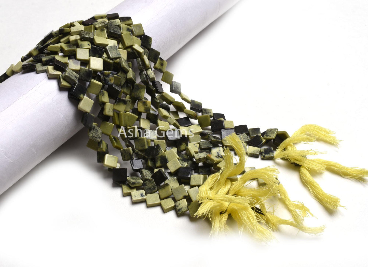 Natural Jasper Fancy Kite Shape Smooth Gemstone Beads,13" Shaded Green Black Jasper Square Side Drill handmade Jasper Beads Jewelry Crafts