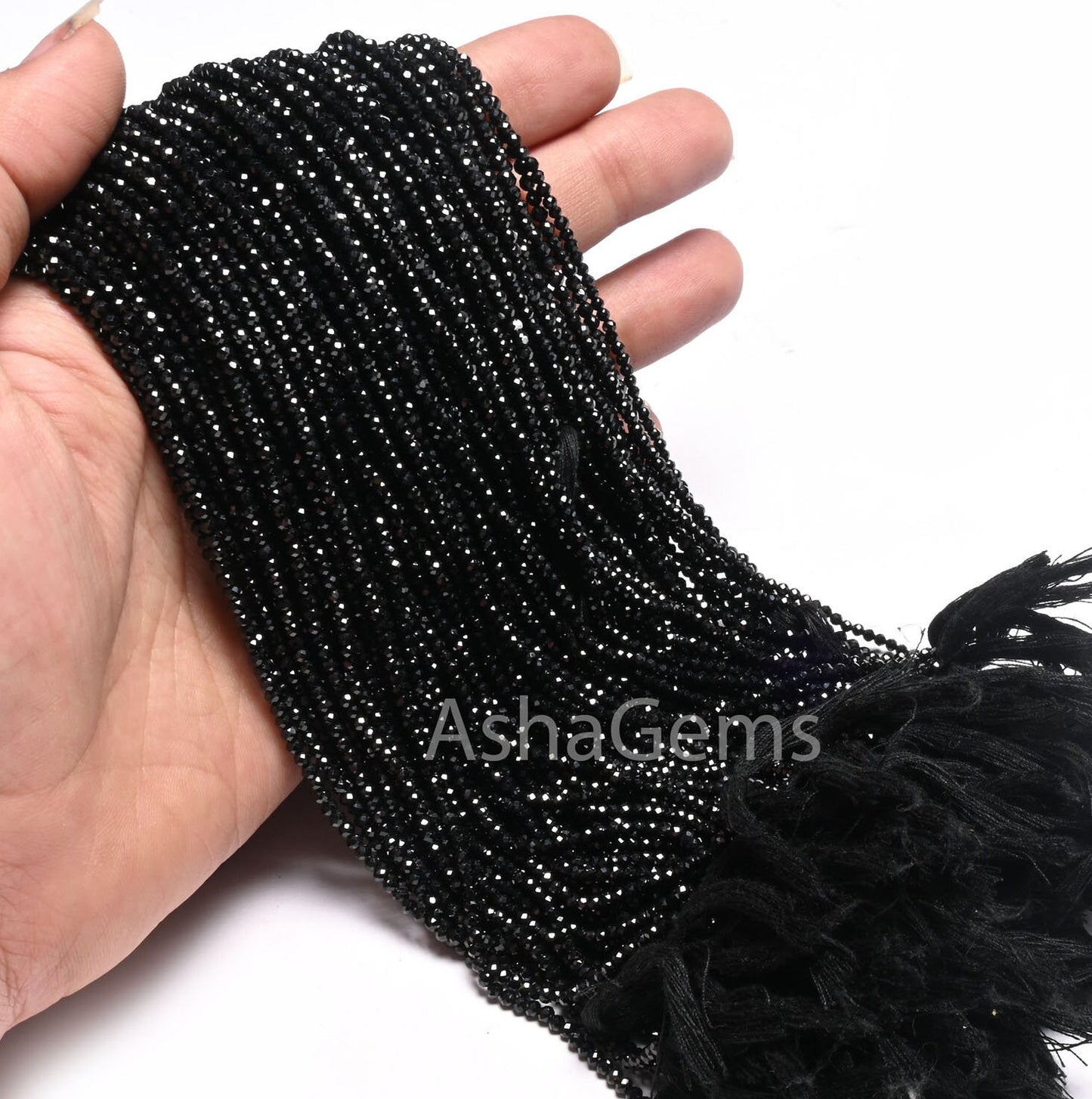 AAA Quality Natural Black Spinel Micro Cut Rondelle Faceted Gemstone Beads,2.5mm Coal Black Spinal machine Cut Tiny Spinel Bead Jewelry SALE