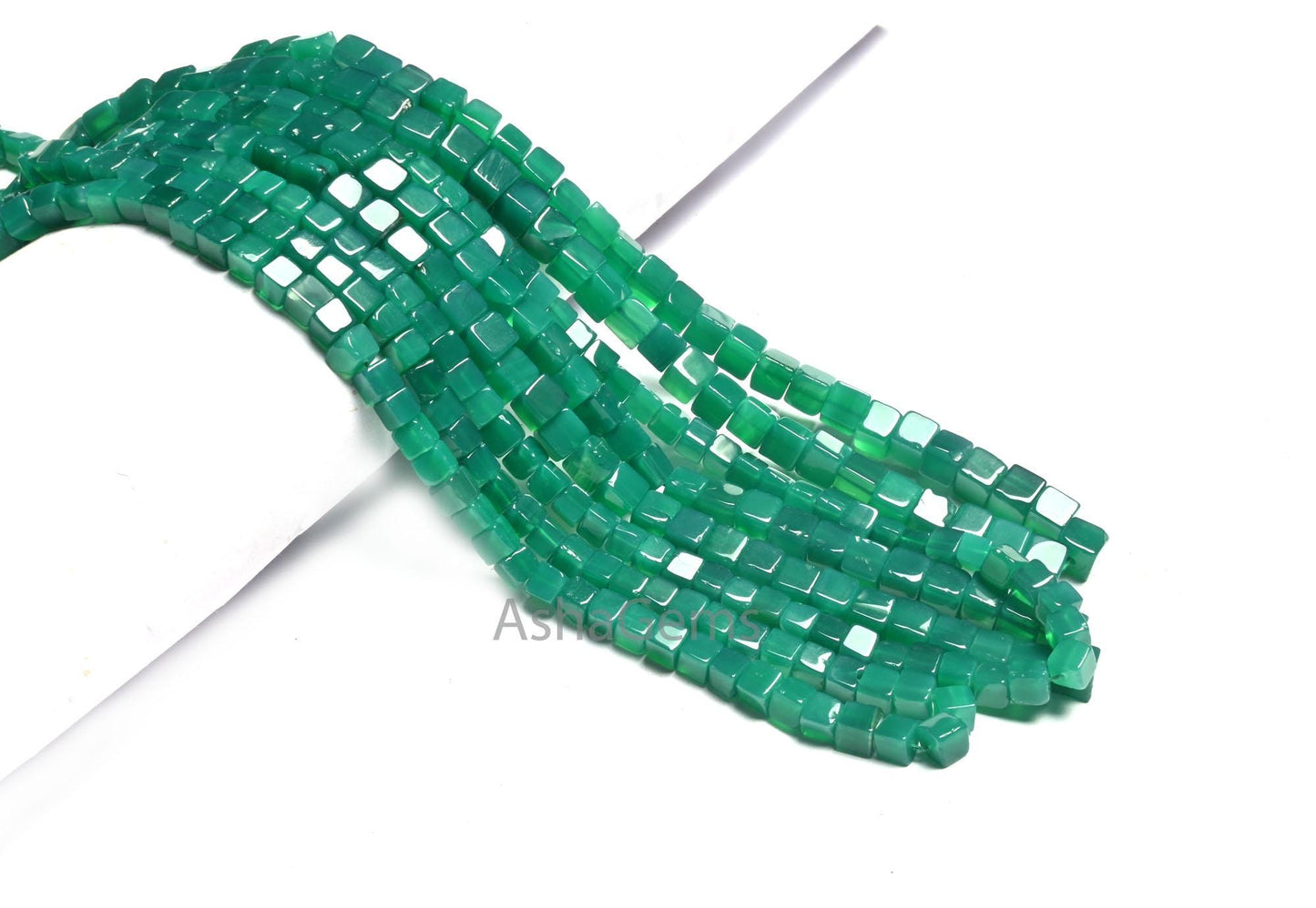 Beautiful Green Onyx Cube Box Shape Smooth Beads, 8/16" Green Onyx Plain Handmade 3D Cube Box Onyx Gemstone beads Jewelry Making Crafts SALE