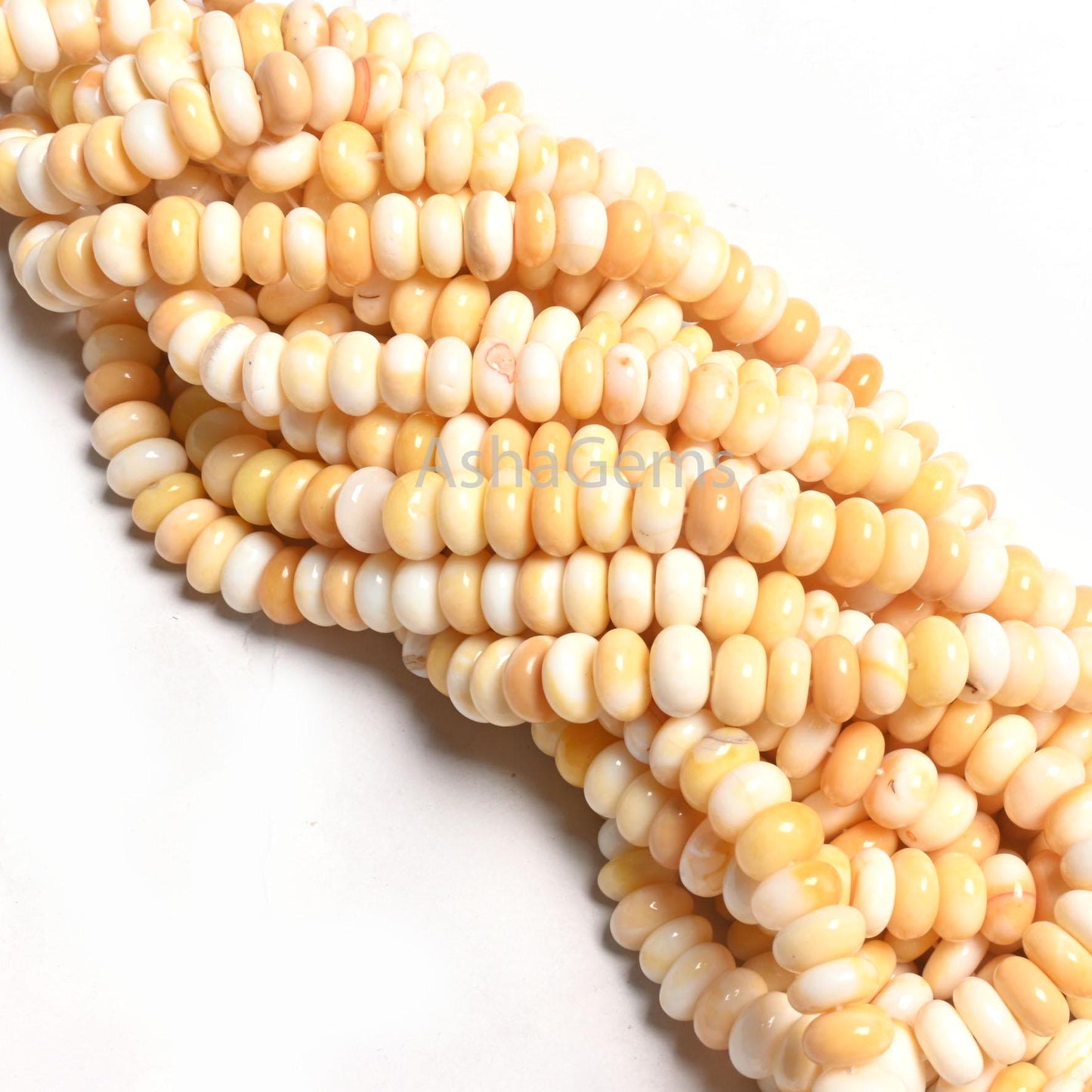 Yellow Opal Smooth Rondelle Shape Beads,8,16" Strand Yellow Shaded Opal Plain Gemstone Handmade Beads For Jewelry, AAA Yellow Opal Bead Sale