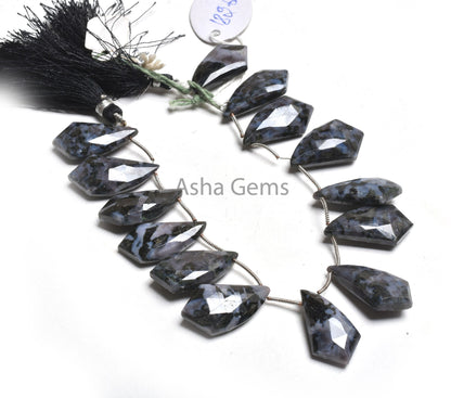 Natural Black Obsidian Fancy Shape Gemstone Beads,8" Strand Fine Black Obsidian Faceted Side Drill Briolette Beads Jewelry Making Craft SALE