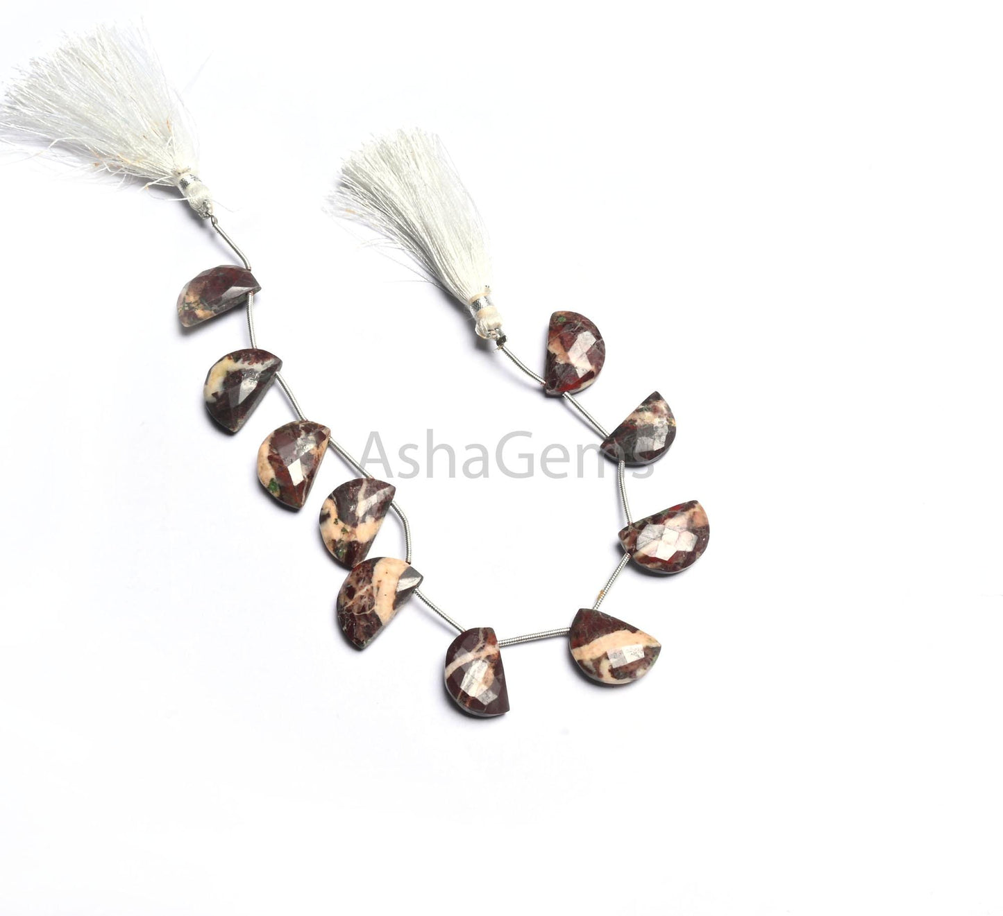 Beautiful Coconut Jasper Faceted Briolette Beads,12-18 mm Jasper Fancy D Shape Beads, Jasper Side Drill Beads For Jewelry Making Craft SALE