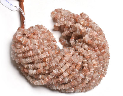 Sunstone Uncut Chip Beads,9/18" Strand Shaded Orange Red Sunstone Uneven Rough Gemstone Bead Natural Sunstone Smooth Bead Jewelry Craft SALE