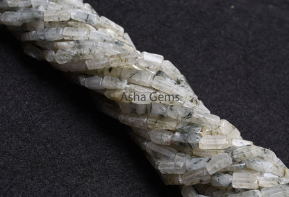 13"Strand Natural Rutile Smooth Rectangle Handmade Beads, Rutilite Fancy Uneven Rectangle Straight Drill Bead Gemstone Rutile Beads For SALE
