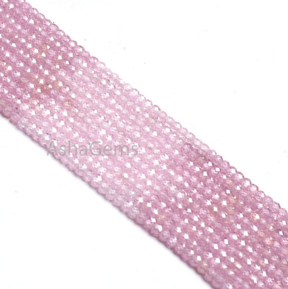 AAA Quality Shaded Pink Zircon Faceted Rondelle beads,3 mm Shaded Pink Cubic zircon Micro Cut Beads,13"Strand Zircon Bead Jewelry Craft SALE