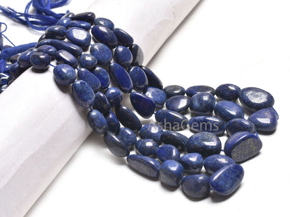 Natural Lapis Lazuli Smooth Nugget Shape Beads,9/18" Blue Lapis Tumble Beads handmade, Lapis Loose Gemstone Bead Jewelry Making Craft SALE