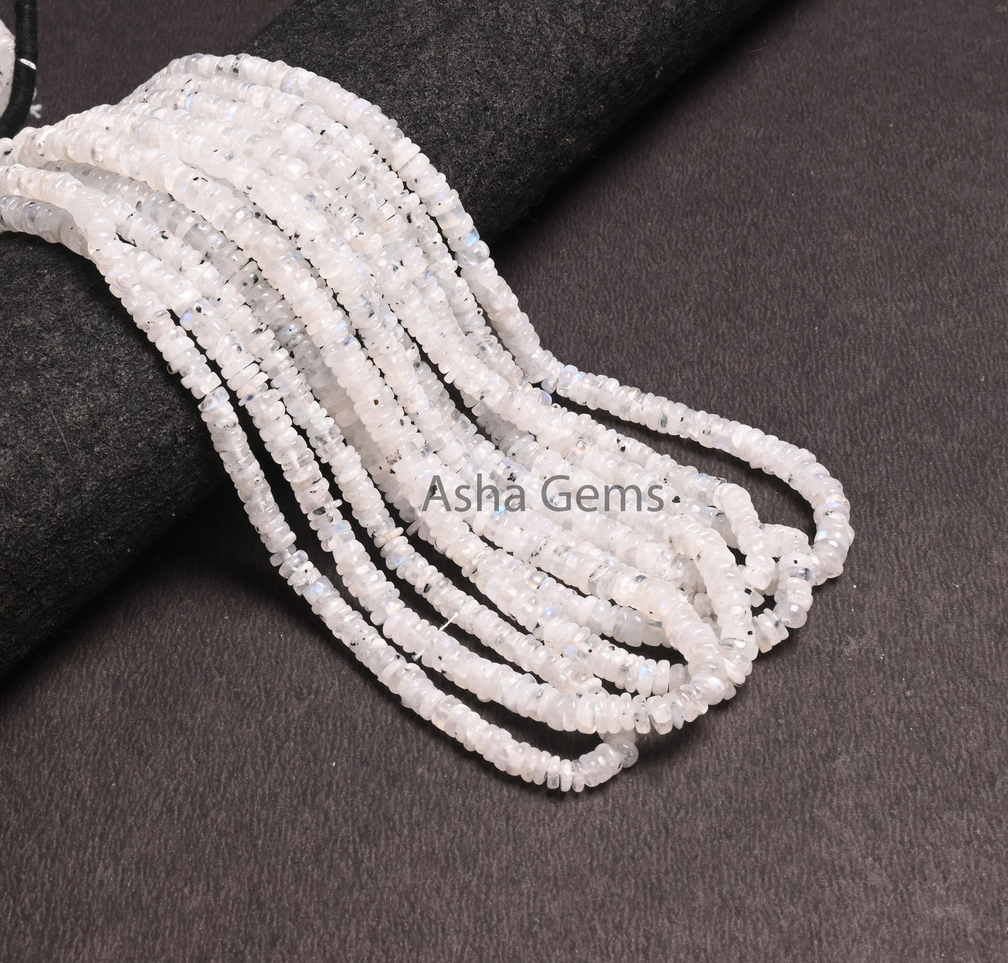 Natural Moss Rainbow Moonstone Smooth Heishi Tyre Beads, Flashy White Rainbow Handmade Wheel Uneven Gemstone Rainbow Moonstone Beads Jewelry