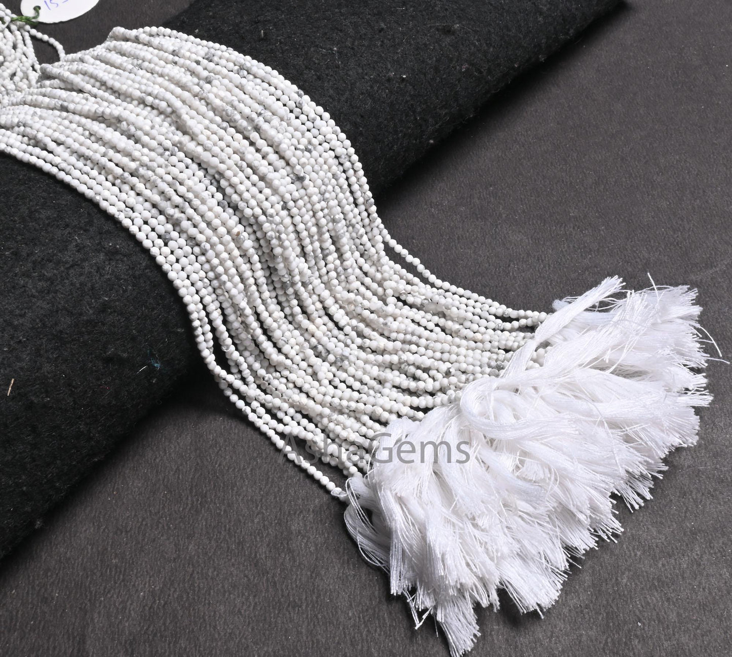 2.25 mm Beautiful White Howlite Micro Cut Rondelle faceted Beads,12.5" AAA Howlite Machine Cut Tiny Gemstone Beads Jewelry Making Craft SALE