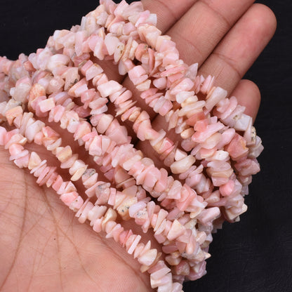 34" Strand Pink Opal Uncut Chips Raw Gemstone Beads, Fine Quality Opal Rough Smooth Raw Beads Uncut Chips, Pink Opal Bead Jewelry Craft Sale
