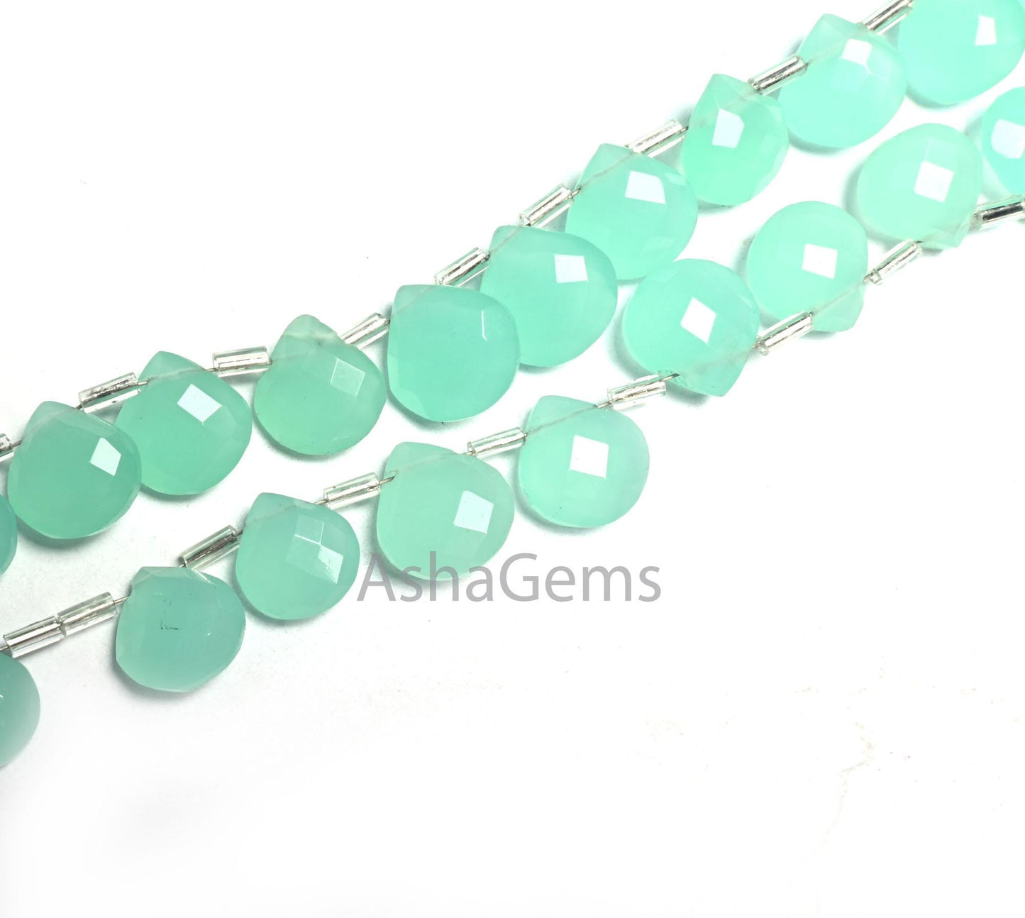 AAA Sea Green Hydro Quartz faceted Heart Shape Beads,8" Light Sea Green Hydro Checker Cut Heart Briolette Side Drill Bead Jewelry Craft SALE (AG 18596)
