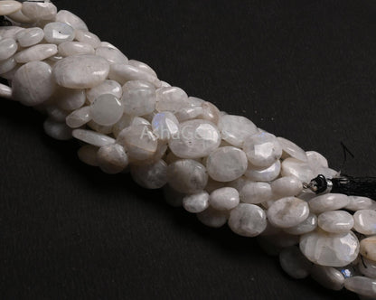 Natural Rainbow Moonstone Handmade Uneven Oval Shape Plain Beads,9" Flashy White Rainbow Oval smooth Gemstone Loose Beads Jewelry Craft SALE