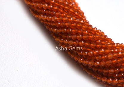 2.25 mm Top Quality Carnelian Faceted Rondelle Beads, Natural Orange Carnelian Machine Cut Beads, Carnelian Bead Micro Cut Gemstone Jewelry