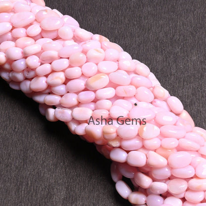 AAA Quality Pink Opal Smooth Nugget Gemstone Loose Beads,5.5-9 mm Pink Opal uneven shape Tiny Tumble Handmade Opal Bead Jewelry Making Craft (AG 22262)