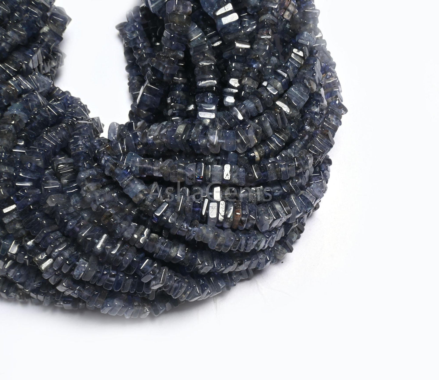 Amazing Blue Iolite Heishi Square Shape Gemstone Loose Beads,8/16" Natural Iolite Smooth Handmade Flat Square Iolite Bead Jewelry Craft SALE