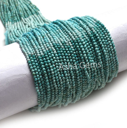 13" Strand AAA Natural Turquoise Micro Cut Faceted Beads,2.25 mm Shaded Blue Turquoise machine cut beads, Real Turquoise Bead Jewelry Crafts