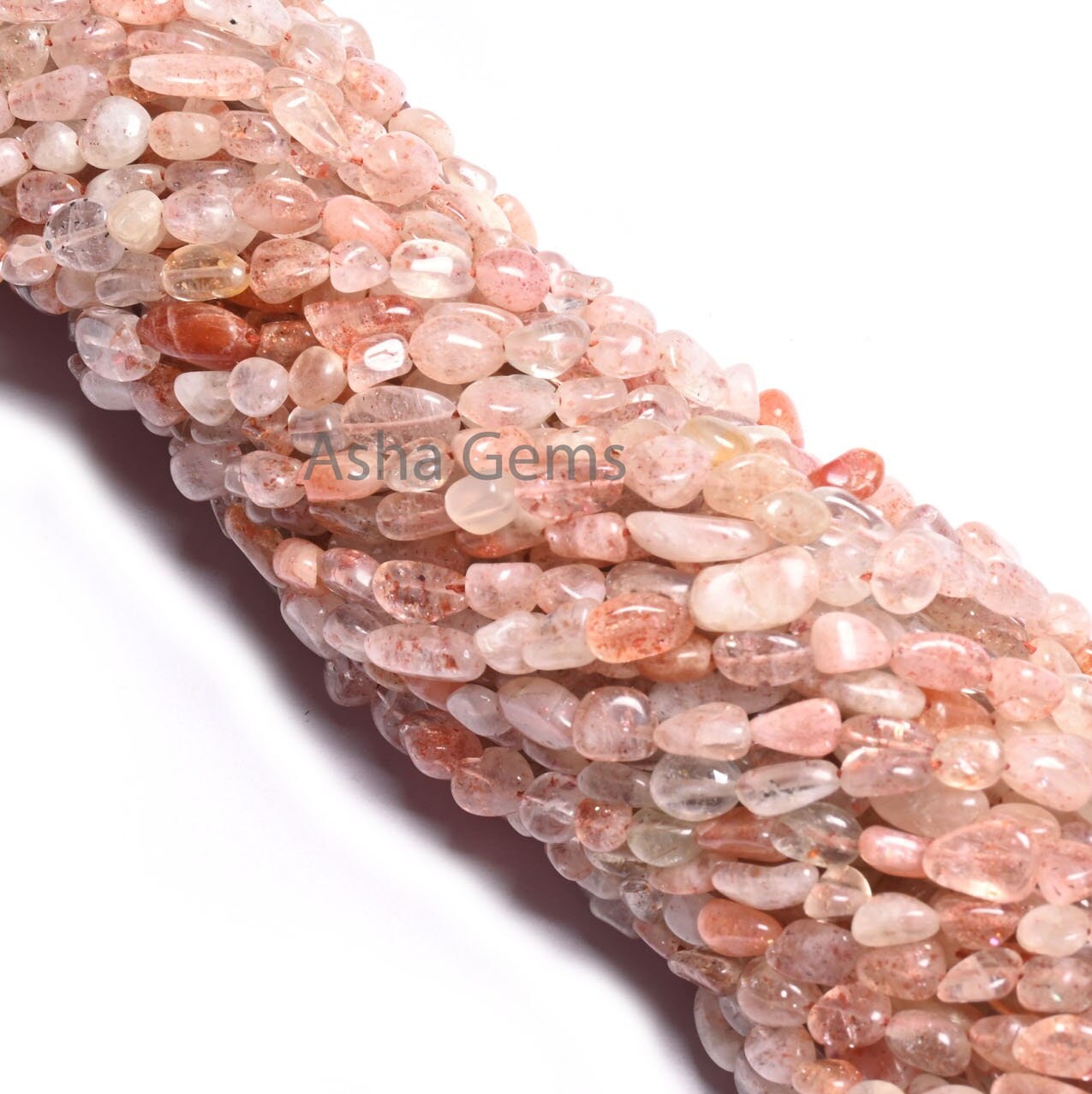 Shaded Red Sunstone Tiny Nugget smooth Gemstone Beads, Natural Sunstone Plain Uneven Handmade Tumble Straight Drill Bead Jewelry Making SALE (AG 22255)