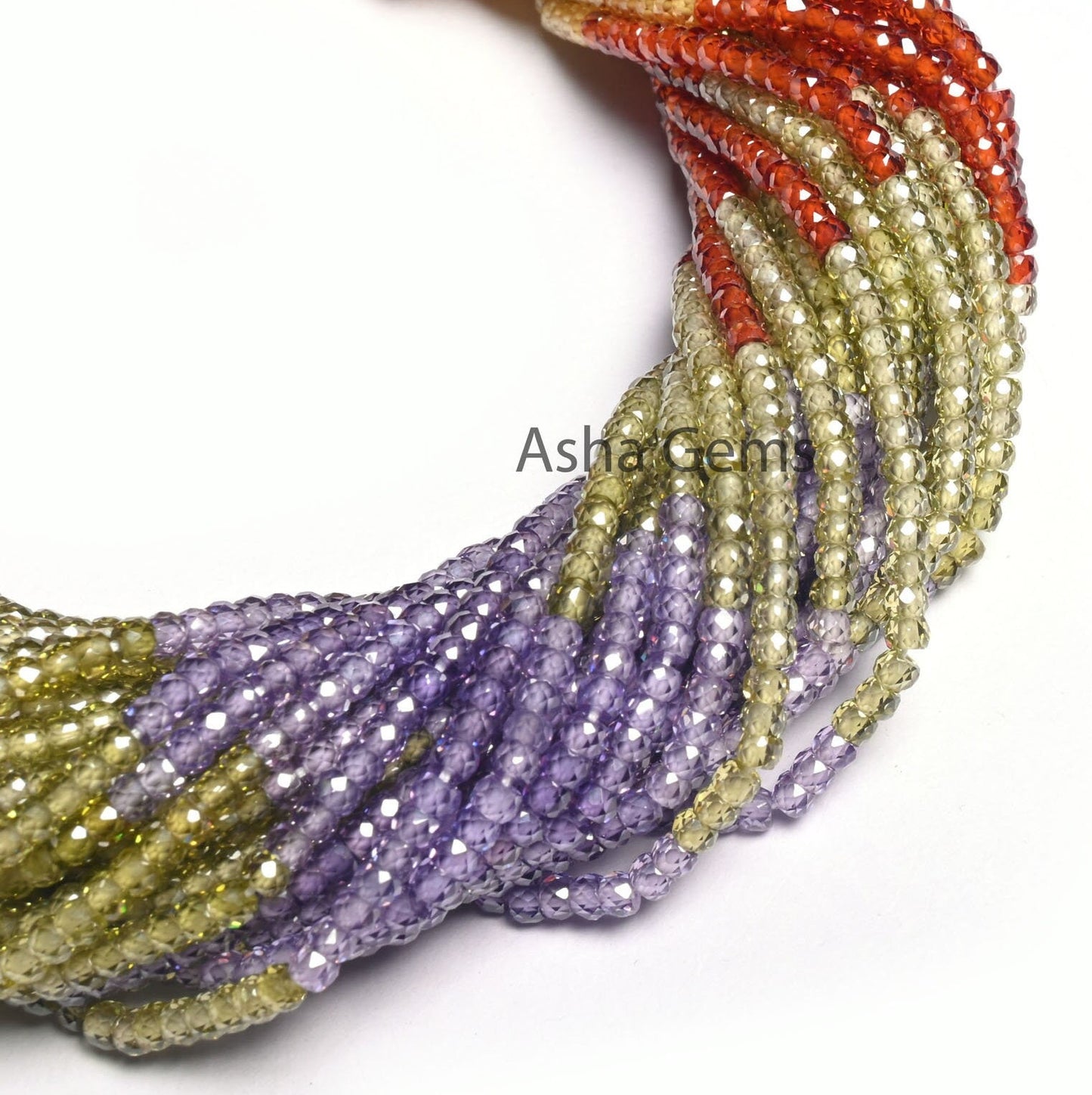 Beautiful Multi Color Shaded Zircon machine Cut Rondelle Beads,3mm Cubic zirconia Micro Cut Faceted Beads, Zircon Bead Jewelry Necklace SALE