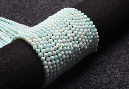 5 mm Rare Peru Opal Smooth Round Shape Beads,13" Strand Sky Blue Opal Round Balls Gemstone Bead, Polished Peruvian Opal Bead Jewelry SALE