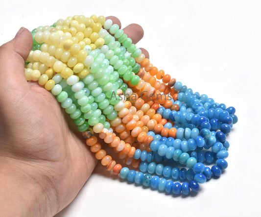 Beautiful Rainbow color Shaded Opal Rondelle Gemstone Beads, AAA Quality Multi Color Disco Opal Plain handmade Beads Opal Jewelry Craft SALE