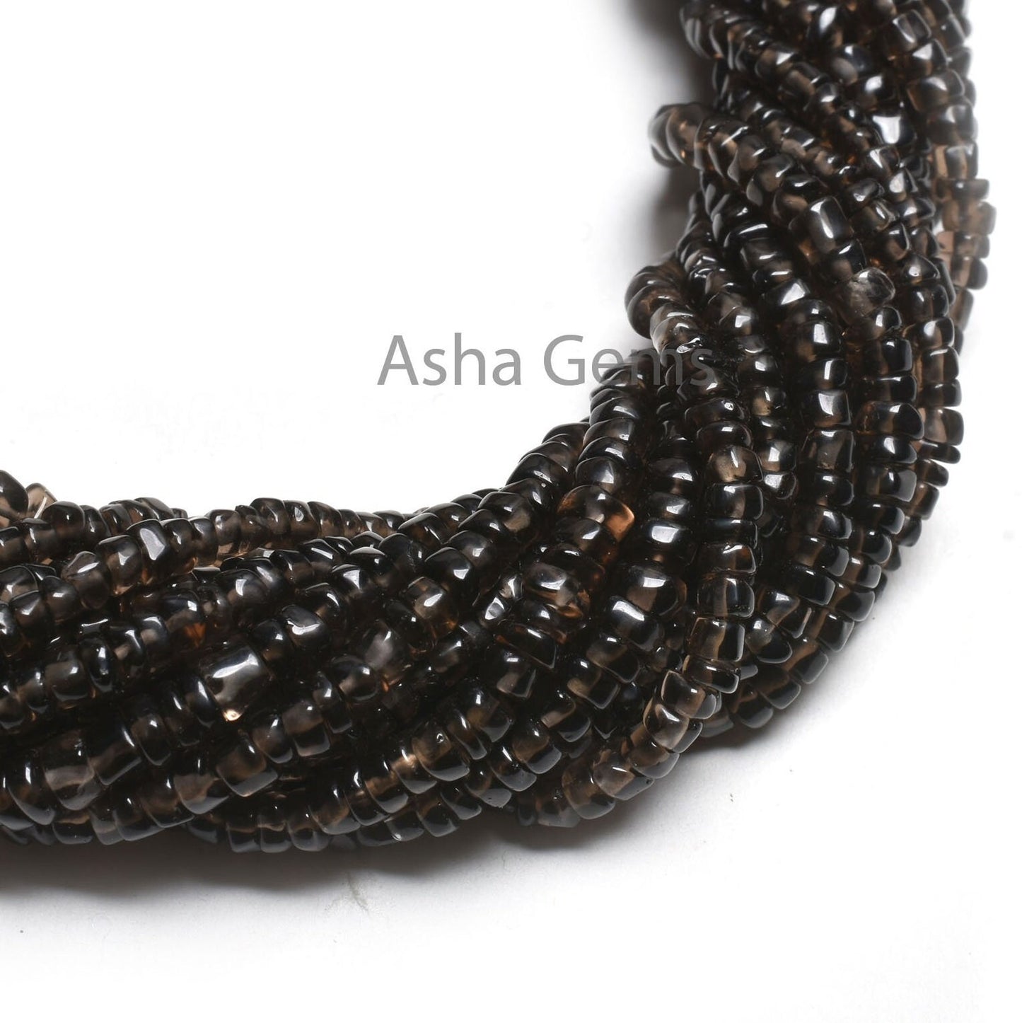 Natural Smoky Smooth Handmade Uneven Tyre Shape Beads,12"std Black Smoky Quartz Beads, Smoky Smooth Gemstone Beads Jewelry Making Craft Sale