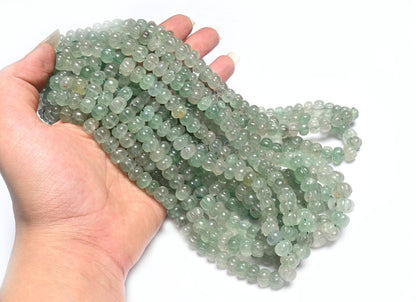 Beautiful Aventurine carved Pumpkin Gemstone Beads, Fine Natural Shaded Green aventurine Carving watermelon handmade Beads Jewelry Necklace