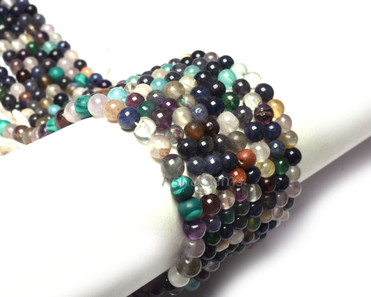 Multi Disco Smooth Round Ball Shape Beads,5 mm Mix Color Gemstone Round Beads,13" Strand Multi Color Plain Round Shape Bead For Jewelry SALE