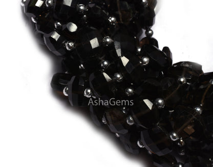 Beautiful Smoky Fancy Oval Shape Faceted Gemstone Beads,10" Strand AAA Smoky Quartz Step Cut Briolette Beads Smoky Beads For Jewelry Makings
