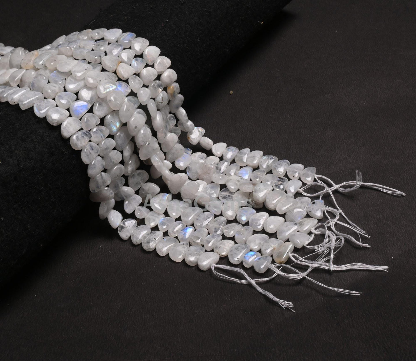 Natural Blue Fire Rainbow Moonstone fancy D Shape beads, Flashy White rainbow moonstone Half moon Smooth handmade Gemstone Bead Jewelry SALE