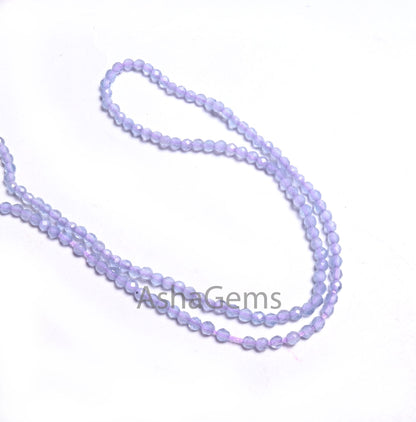 Beautiful Natural Lavender Quartz Micro Cut Faceted Gemstone Beads 2mm,AAA Purple Blue Lavendar Faceted Rondelle Shape Beads, Jewelry Crafts