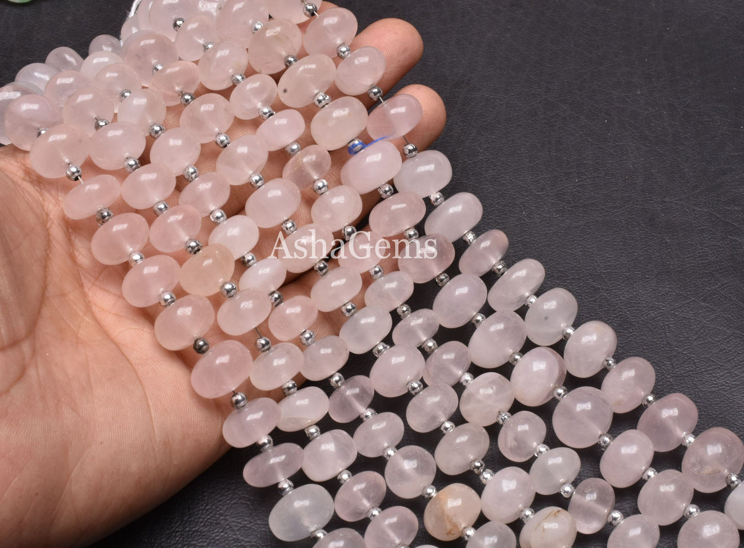 Natural Rose Quartz Smooth Rondelle Shape Beads, Pink Rose Quartz Plain Beads Handmade, Rose Quartz Rondelle, Quartz Smooth Beads Jewelry