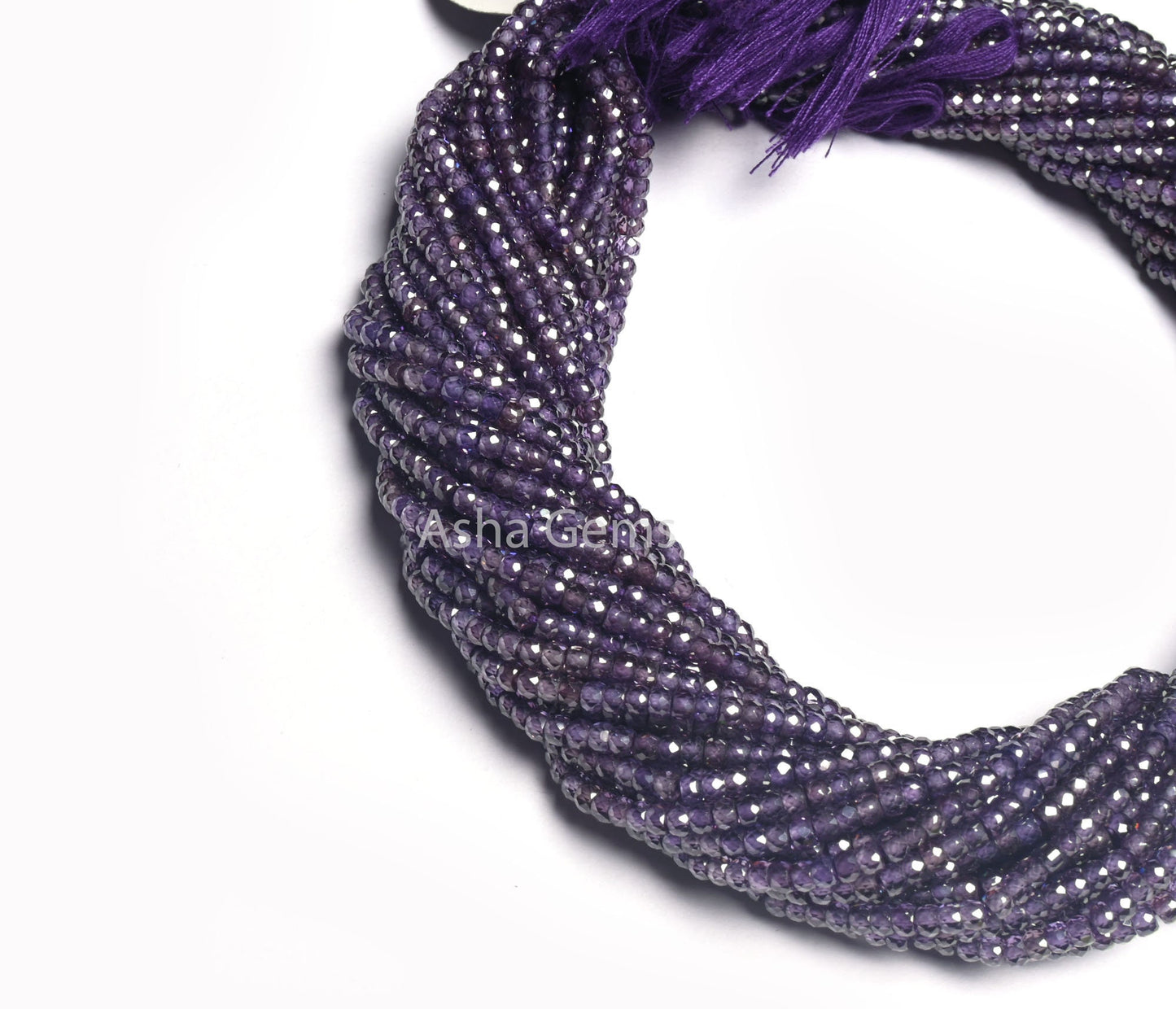 Beautiful Purple Zircon Micro Cut Beads,3mm Purple Blue Zircon Machine Cut Faceted Rondelle Beads,12.5" Cubic Zircon Bead Jewelry Craft SALE