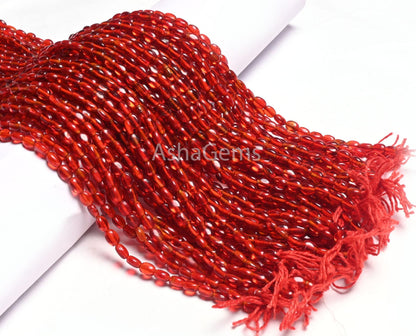 14"Strand Beautiful pomegranate Red Color Hydro Smooth Oval Shape Beads,5.5-7mm Red Quartz Hydro Plain Handmade Oval Bead Jewelry Craft SALE