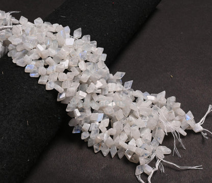 Flashy Rainbow Moonstone Smooth Rhombus Shape Beads, White Rainbow Fancy Flat rhombus Side Drill Blue Fire rainbow Beads Jewelry Crafts SALE