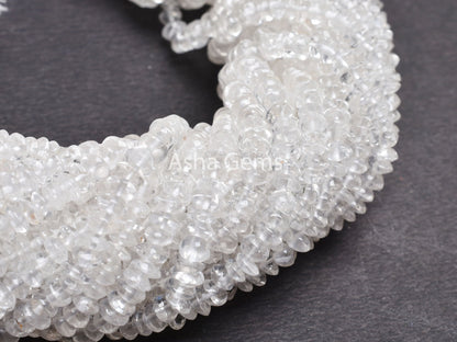13"Strand Crystal Quartz Smooth Button Shape Beads, Natural White Crystal Plain Handmade Button Center Drill Gemstone Bead Crystal Bead SALE