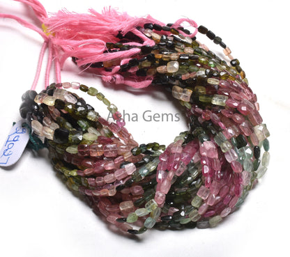 Natural Multi Tourmaline faceted Gemstone Beads, Tourmaline Fancy Chicklet Uneven Shape Handmade beads, Multi Color Tourmaline Bead Jewelry