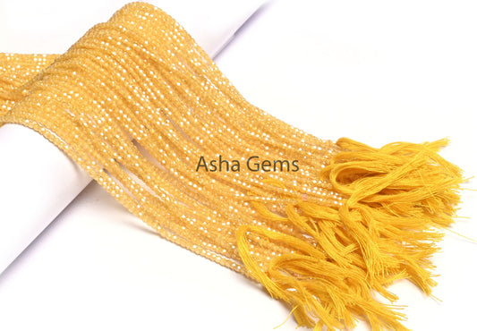 2.5 Beautiful Yellow Zircon Micro Cut faceted Beads,14" AAA Cubic Zirconia Rondelle machine Cut Gemstone Yellow Zircon Bead Jewelry Necklace