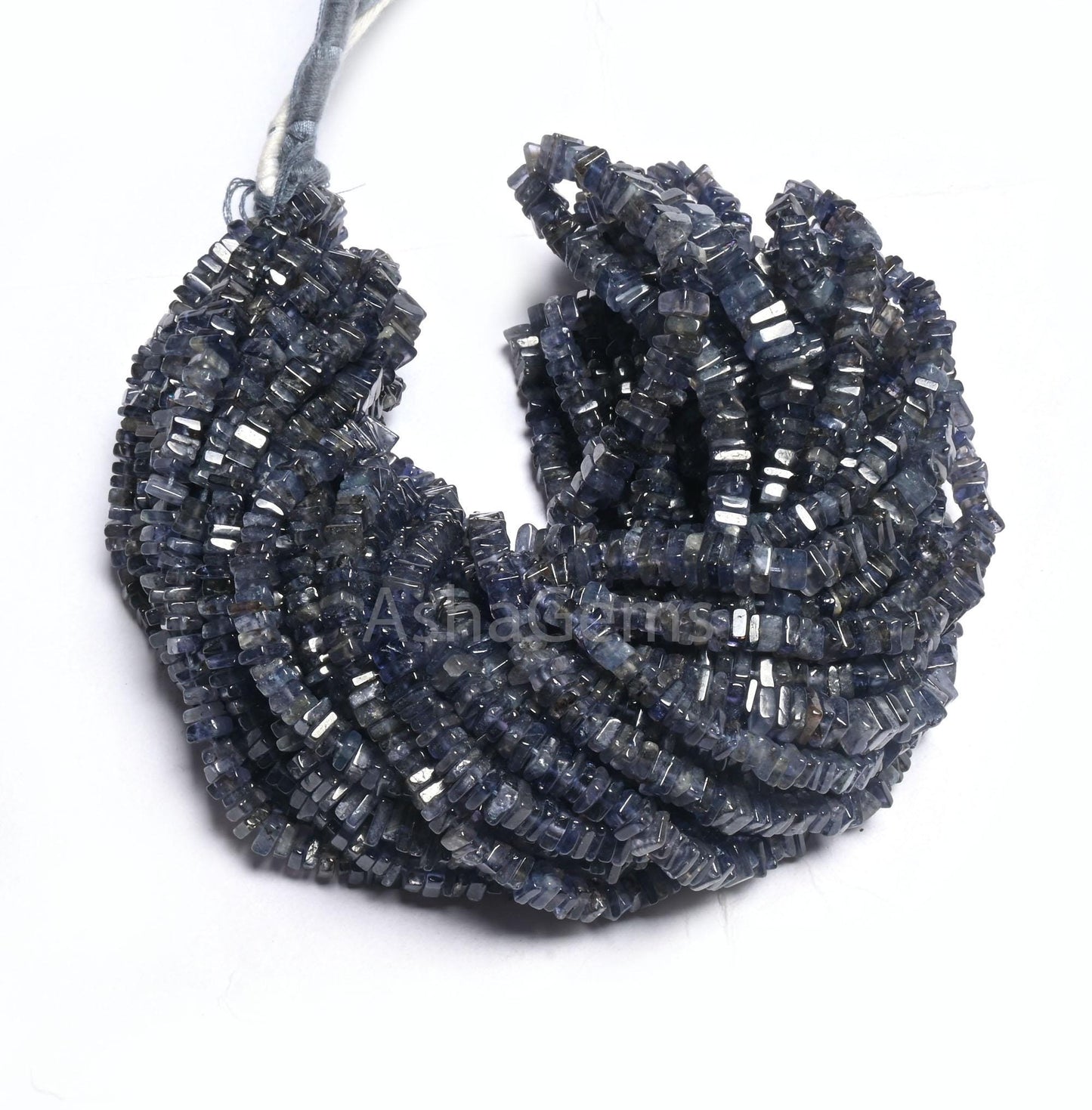 Amazing Blue Iolite Heishi Square Shape Gemstone Loose Beads,8/16" Natural Iolite Smooth Handmade Flat Square Iolite Bead Jewelry Craft SALE