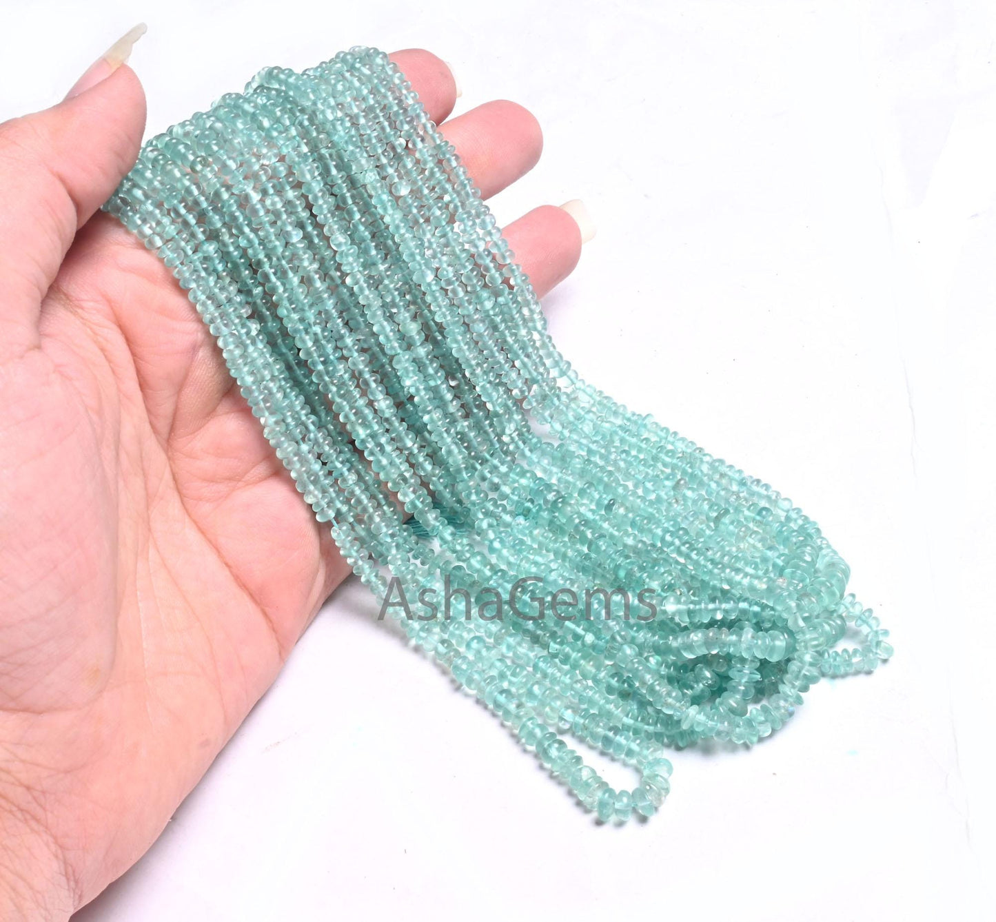 16" Strand Sky Blue Apatite Smooth Uneven Rondelle Shape Beads, Natural Apatite Plain Handmade Gemstone Bead Apatite Bead Jewelry SALE Craft (AG 12290)