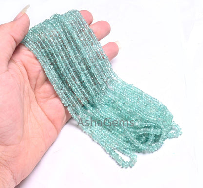 16" Strand Sky Blue Apatite Smooth Uneven Rondelle Shape Beads, Natural Apatite Plain Handmade Gemstone Bead Apatite Bead Jewelry SALE Craft (AG 12290)