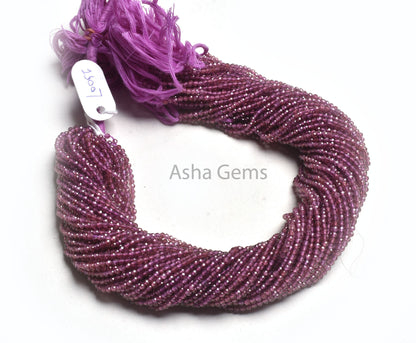 Rare AAA Purple Garnet Machine Cut Faceted Rondelle Beads,2.4 mm Purple Rhodolite Garnet Micro Cut Tiny Bead,13" Natural Garnet Bead Jewelry