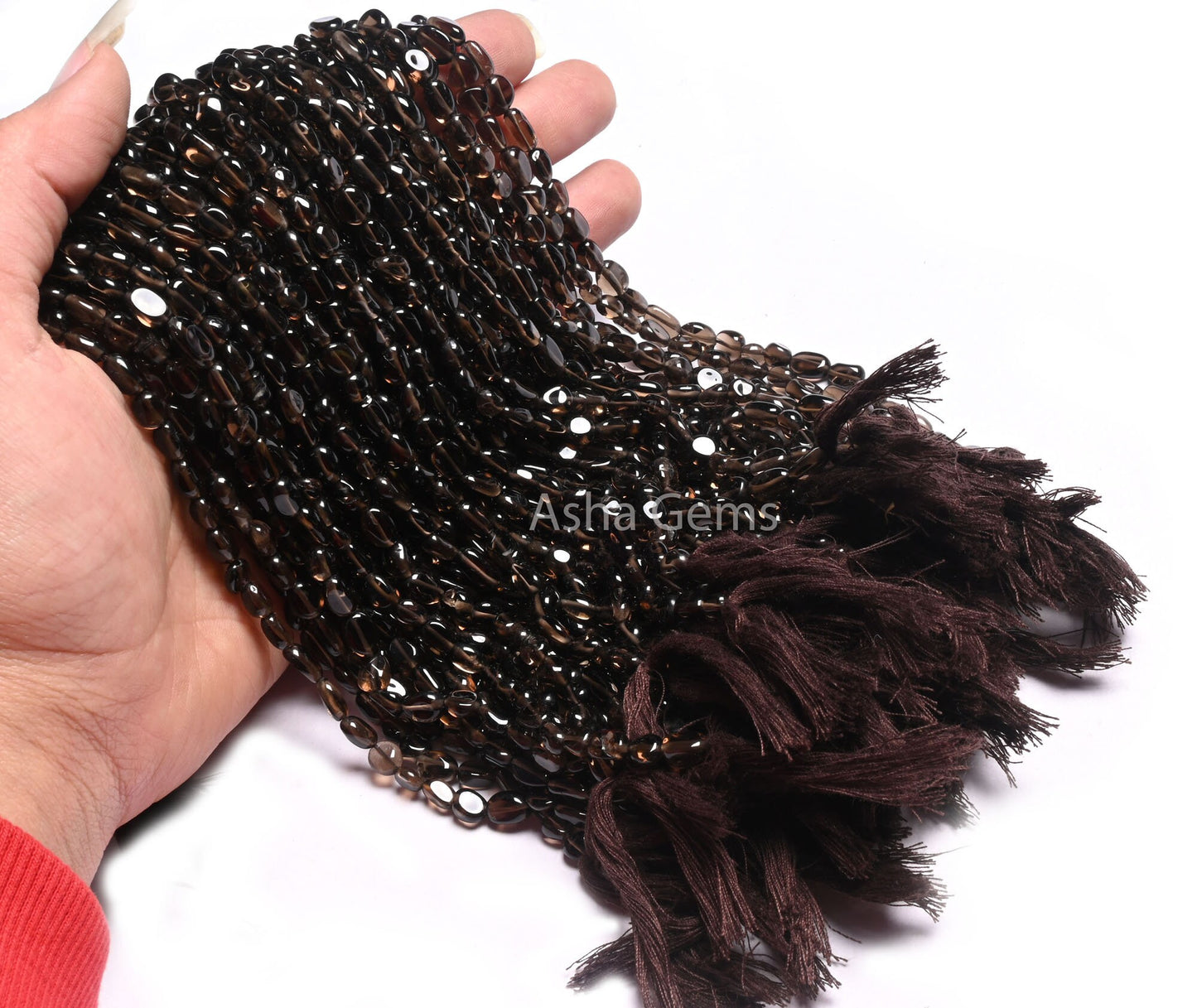 Fine Quality Smoky Quartz Tiny Nugget Gemstone Loose Beads,5-9 mm Smoky Uneven Tumble Smooth Handmade Beads, Black Smoky Bead Jewelry Crafts (AG 22282)